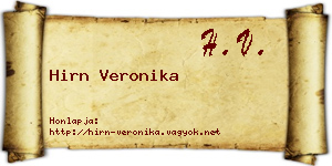 Hirn Veronika névjegykártya
